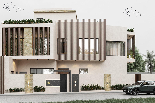 Villa moderne à Dakar avec une architecture minimaliste, conçue par un architecte à Dakar.